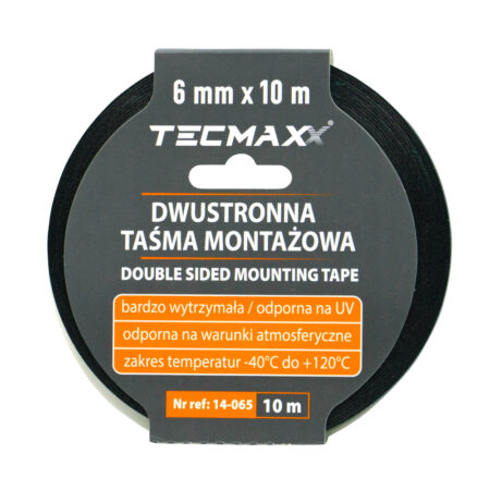 TECMAXX – Dwustronna taśma montażowa PE czarna